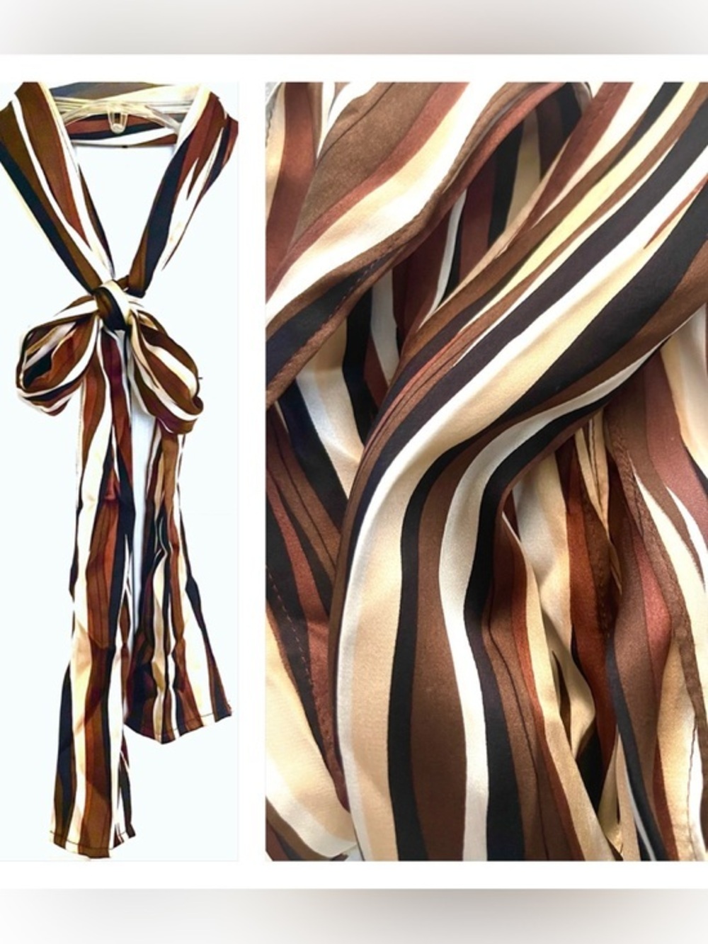 Striped Satiny Scarf Tie!